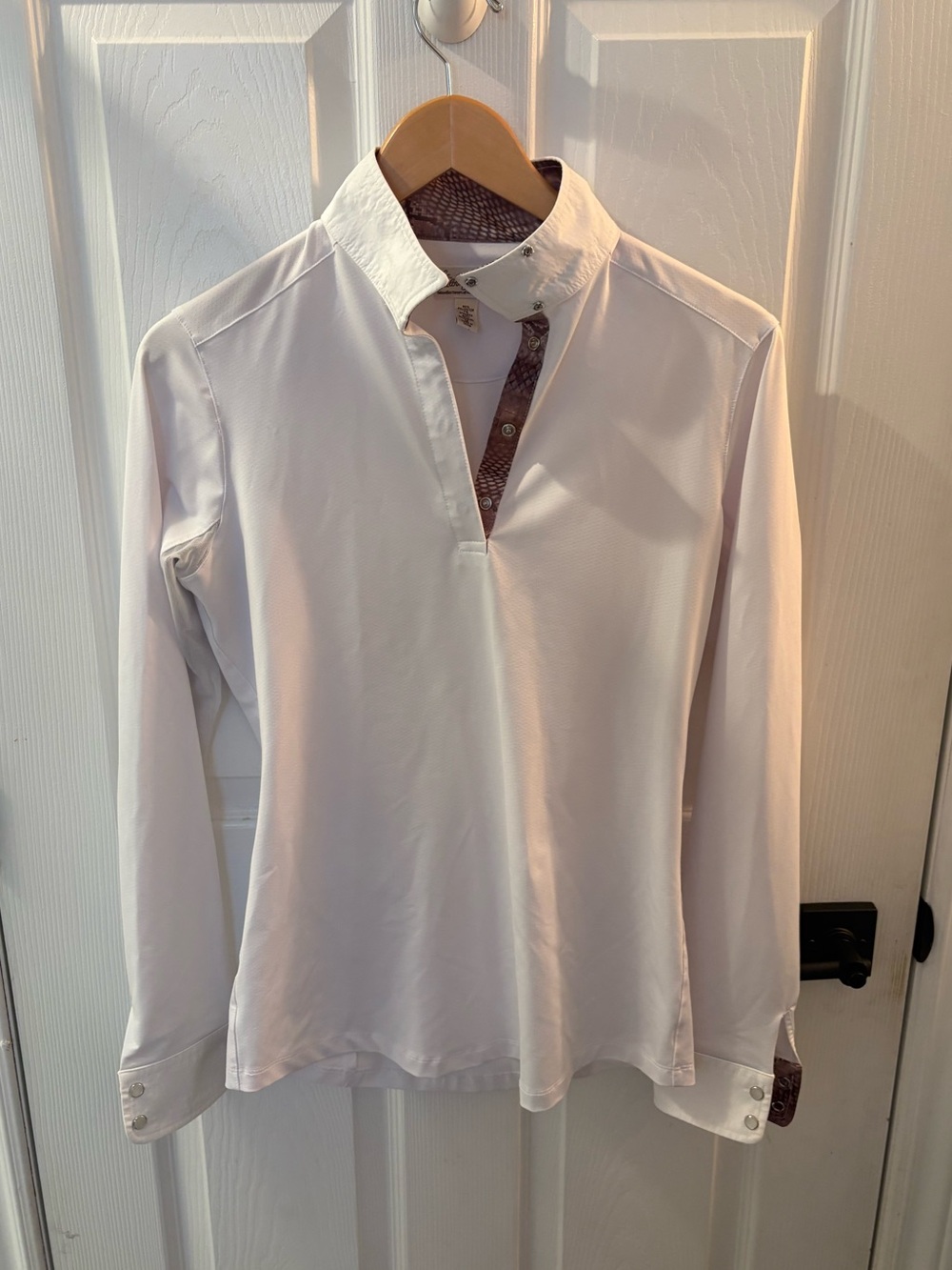 The Tailored Sportsman White Long-Sleeve Polo with Contrast Trim